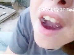 Girl Sucking Dog and Swallow