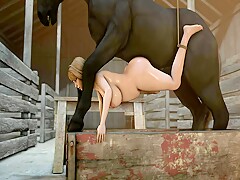 3D Booty milf and big horse