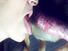 German Mature Suck and Swallow a BiG DoG